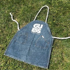 VTG GUESS blue Denim Rope Ties Kitchen Cook Apron
